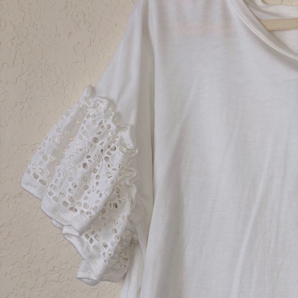 White Top with Flutter Sleeves - Picture 5 of 5